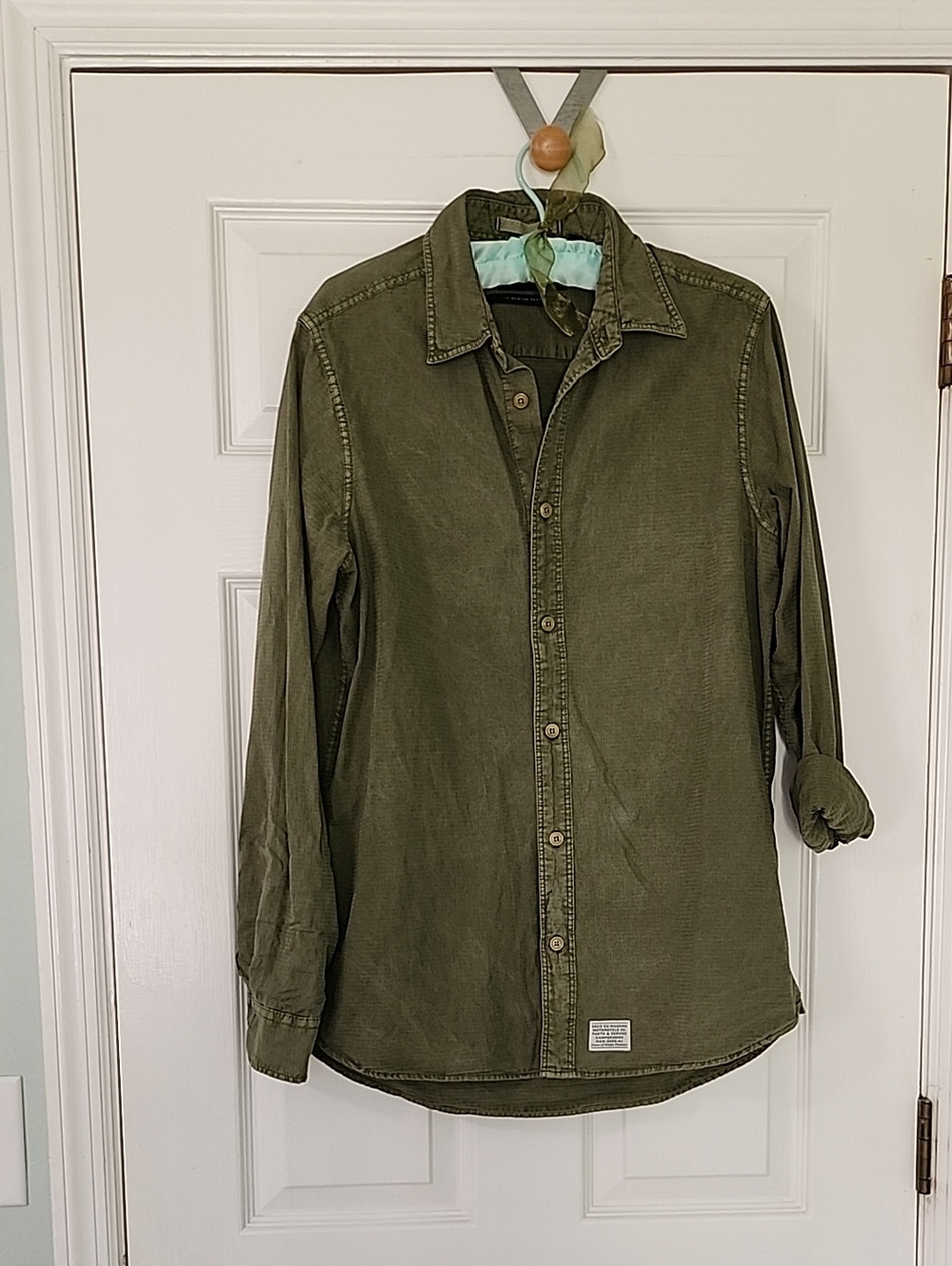Deus Ex Machina Overshirt Olive Green Button-Up Small Bikercore Military Surf